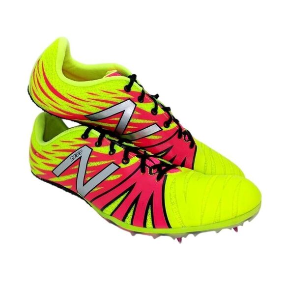 New Balance Silent Hunter Fantom Fit Men's Pre-owned Lime Sprint Spikes- sz. 12 - Picture 1 of 6